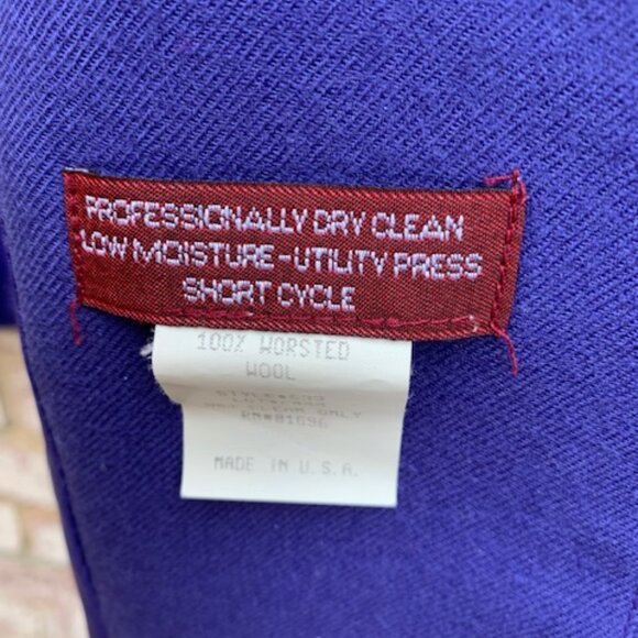 Jos. A Bank Purple 100% Wool 1 Button Blazer W/ Shoulder Pads Size 8 - Picture 11 of 11